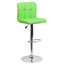 Tabouret de bar contemporain réglable en ajustable en vinyle matelassé avec base en chrome Ahlijah-29471286
