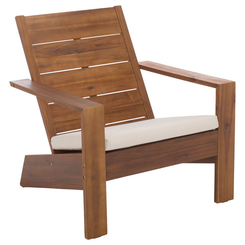 Chaise Adirondack Nalia, Brun teck / crème