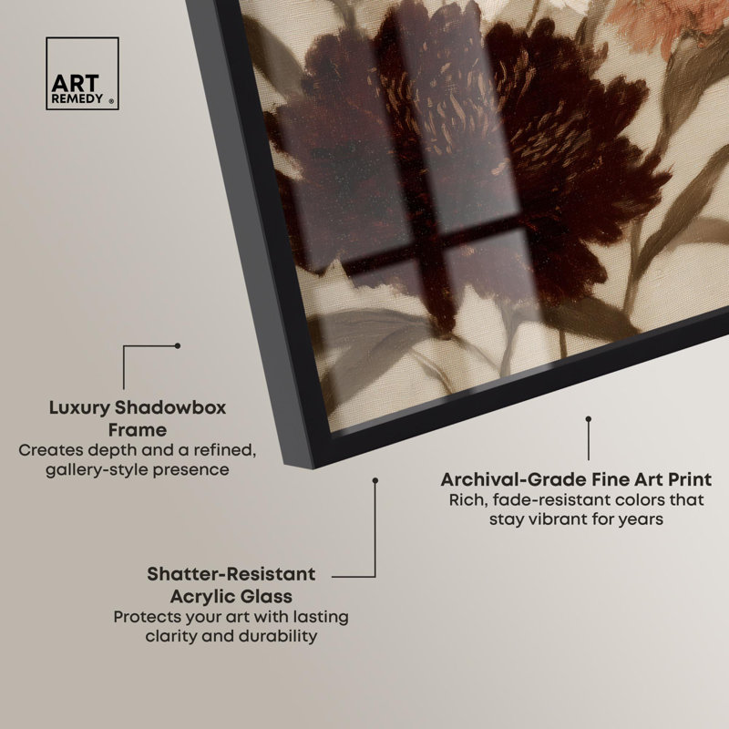Impression de boîte à ombre Antique Linen II par Art Remedy, H 16 po x l 11 po, Noir