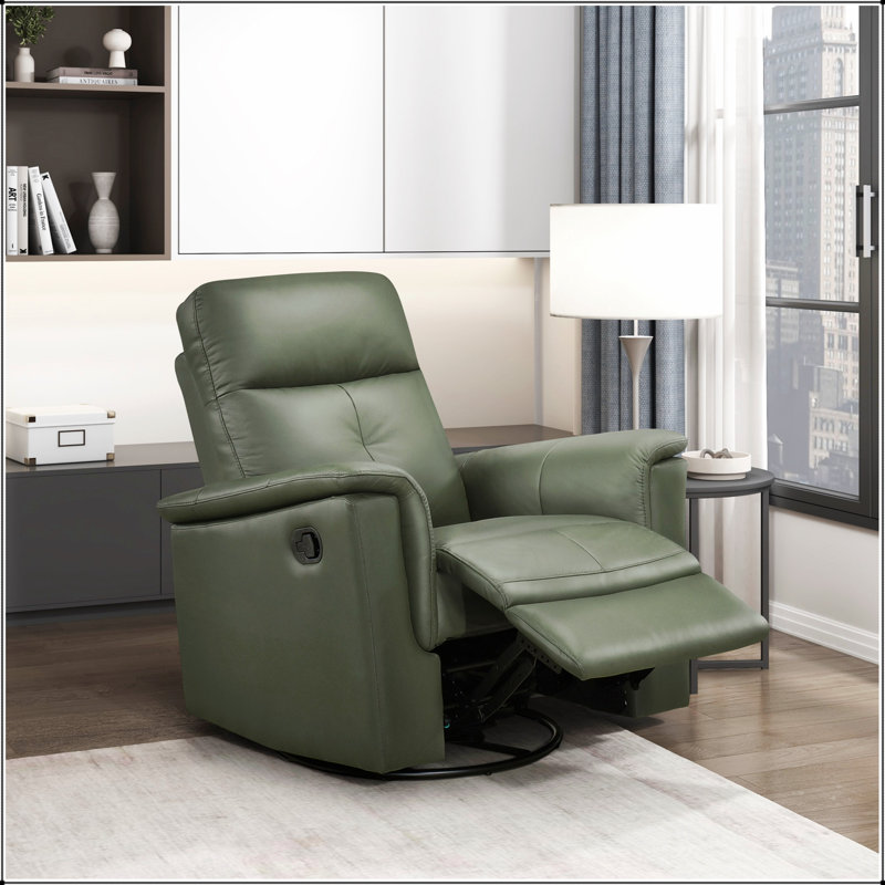 Fauteuil inclinable et pivotant en cuir rouge avec coussins moelleux pour un confort et une élégance ultimes dans les salons