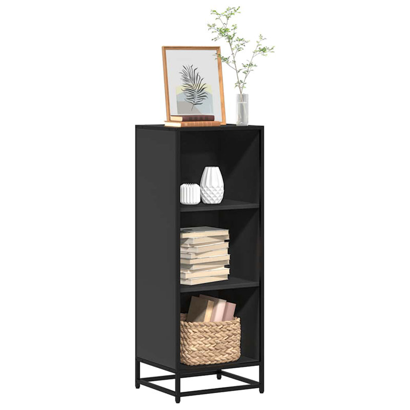 Borough Wharf Bookcase Engineered Wood, Black, 107.5cm H x 40cm W x 35cm D
