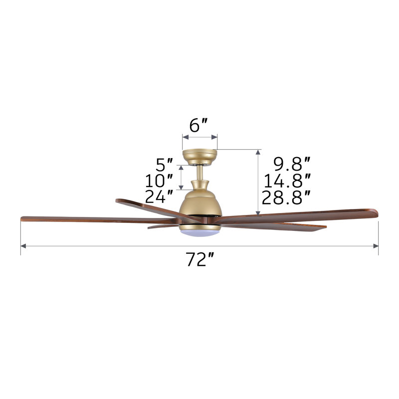 Ceiling Fan With Remote Control, 72"