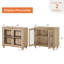 Ensemble de 2 tables de bout pour la chambre à coucher avec portes en verre, organisateur de rangement de garde-robe en bois de style Mid-Century moderne, chêne