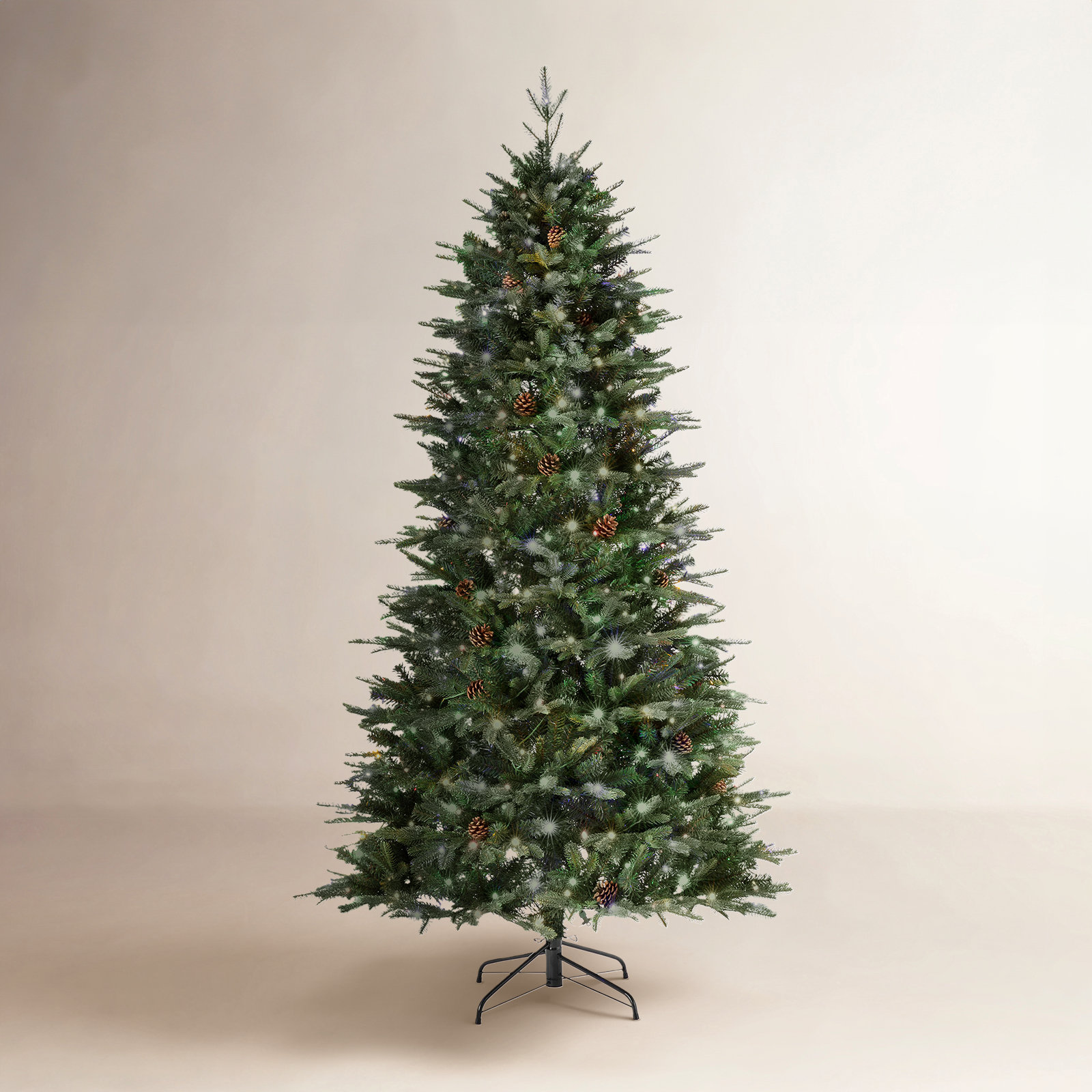 Pre-Lit Fir Artificial Christmas Tree with Multi-Color Lights, 7' H