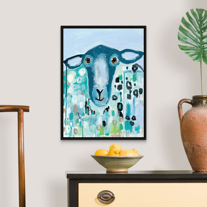 « I’ll be Blue » par Kait Roberts-impression sur toile, Toile avec cadre noir, H 26 po x l 20 po x P 1,75 po