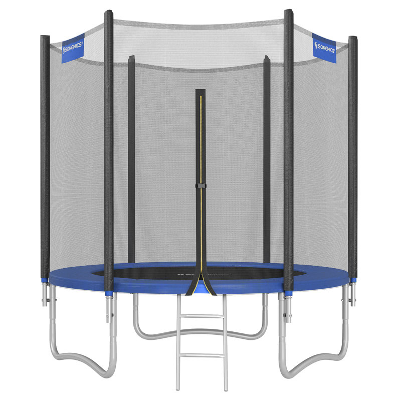 183x183x230cm Songmics 170012.56cm Hexagon Backyard Trampoline with Safety Enclosure, Black/Blue
