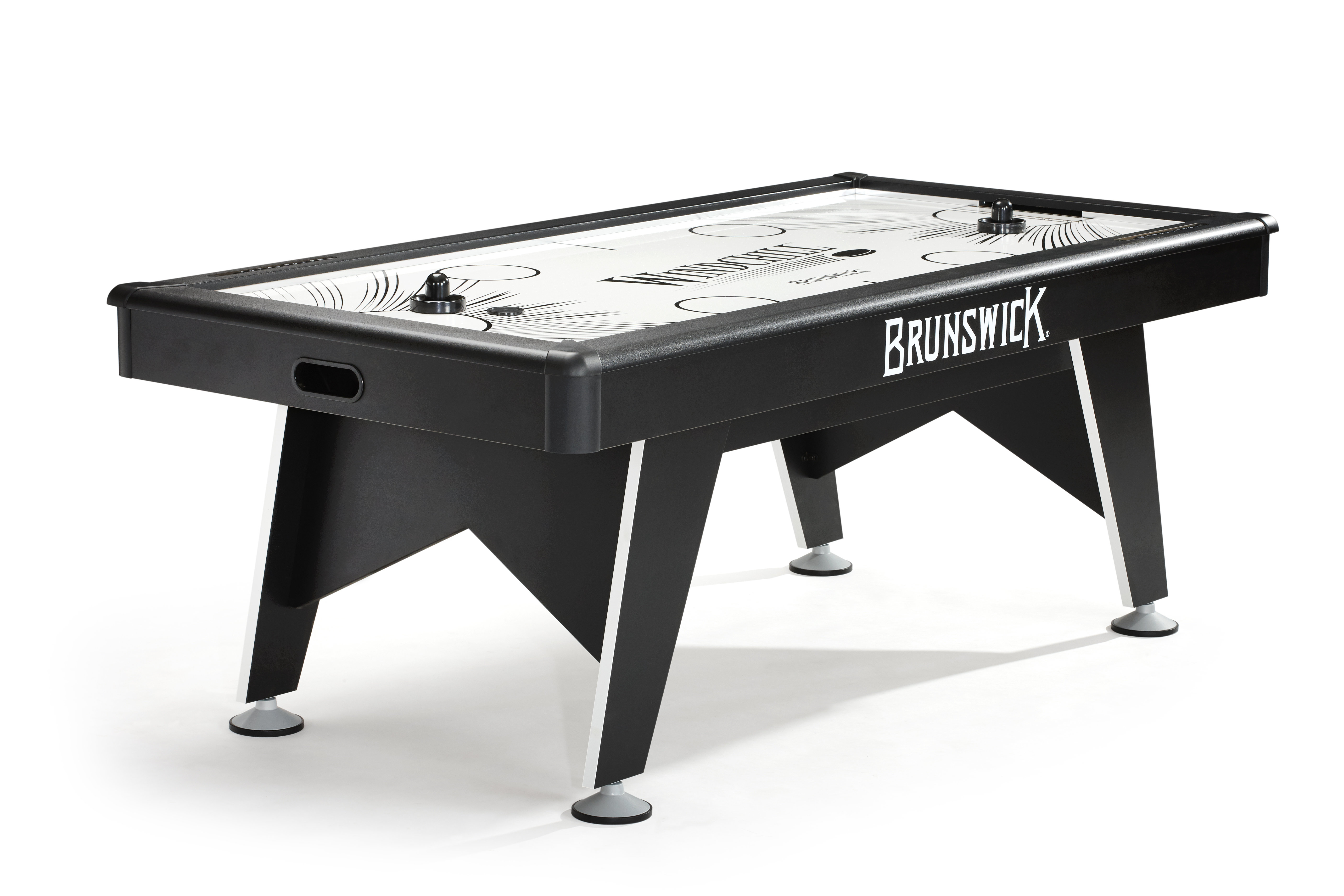 Brunswick Wind Chill Air Hockey Table - Black & White Finish with Laminate Playfield, 2 Mallets & 4 Pucks Included | Wayfair