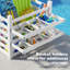 Bac de rangement pour piscine en PVC avec roues, organisateur de flotteur de piscine imperméable avec 6 crochets pour jouets de piscine et équipement de terrasse-1139759040