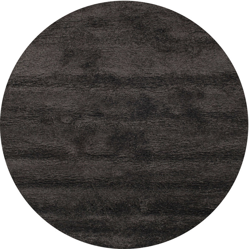 Tapis contemporain noir, Rond 5 pi