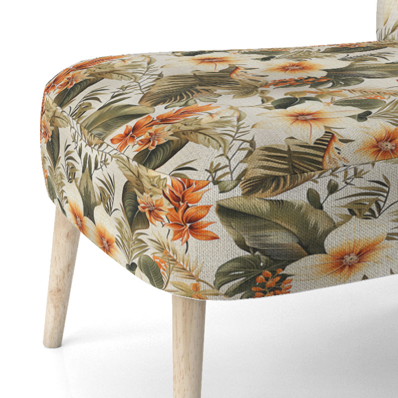 Tropical Greens Warm Earth Tones - Chaise d'appoint rembourrée côtière, chaise d'appoint verte