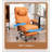 Orange Leather Swivel Office Chair with Recliner