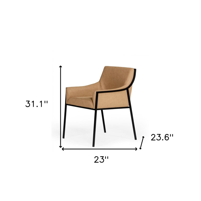 Chaise de salle à manger en suède brun clair