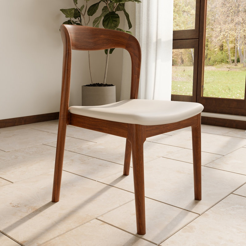 Ensemble de table de salle à manger en bois véritable véritable avec chaises courbées 4/6/8, 3, Noyer