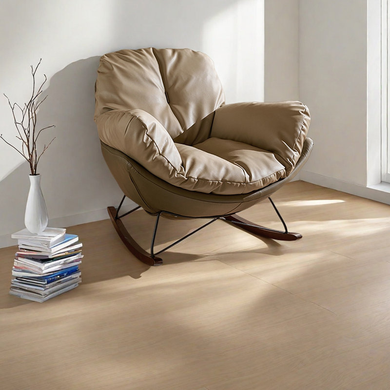 Chaise berçante en acier au carbone moderne, Kaki