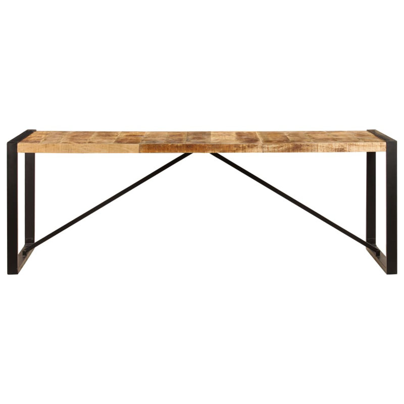Price Solid Wood Top Metal Base Dining Table, H75 x L220 x W100cm