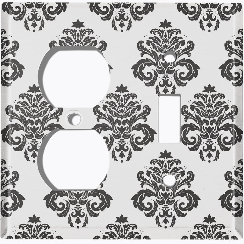 Patterned 2 - Gang Standard Combination Wall Plate, Gray