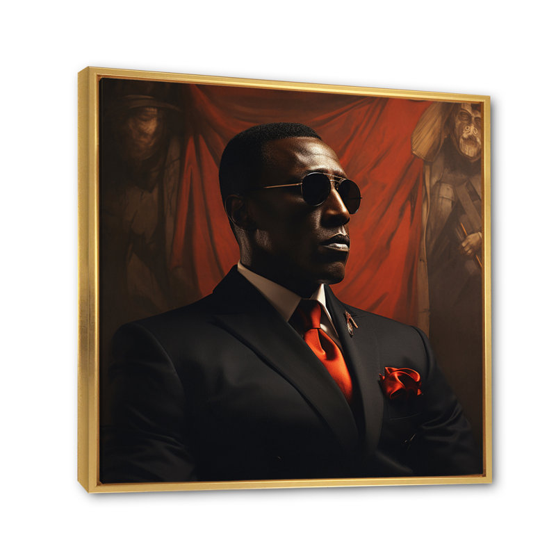 " Wesley Snipes Celebrity ", 24" H x 24" W x 1" D, Gold Floater Framed