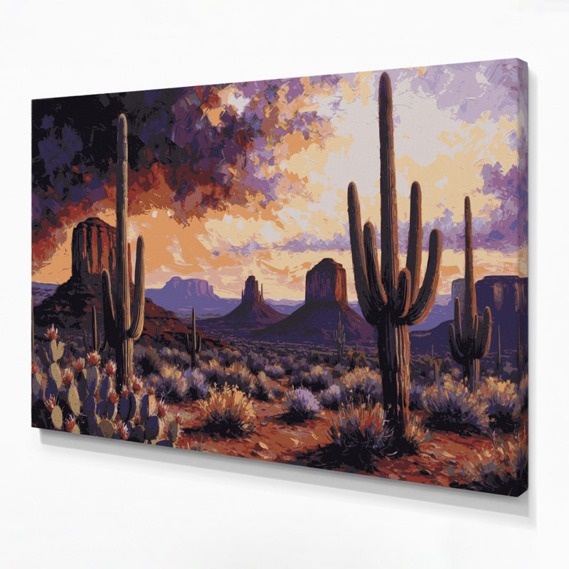 «USA State Arizona», art mural sur toile mauve, H 16 po x l 20 po