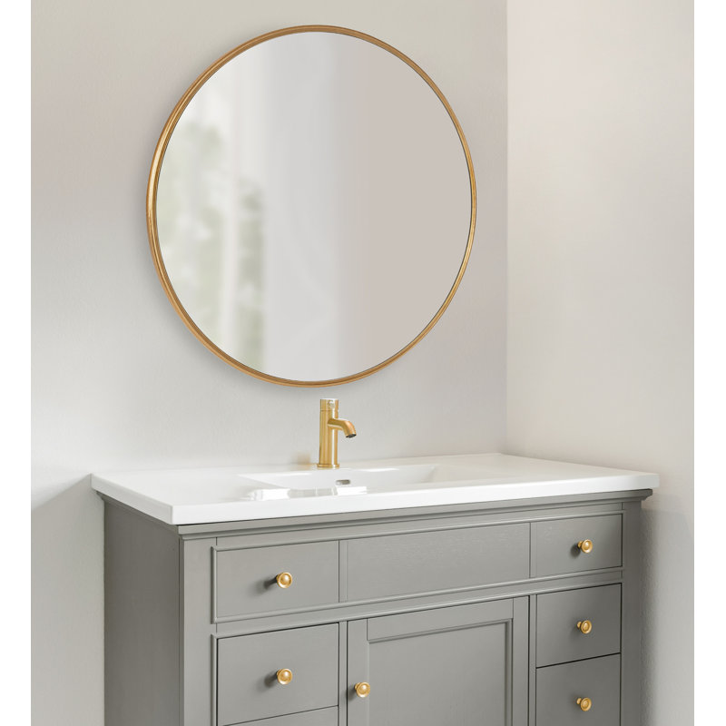 Minuet Engineered Wood Flat Mirror, 30" x 30", Gold