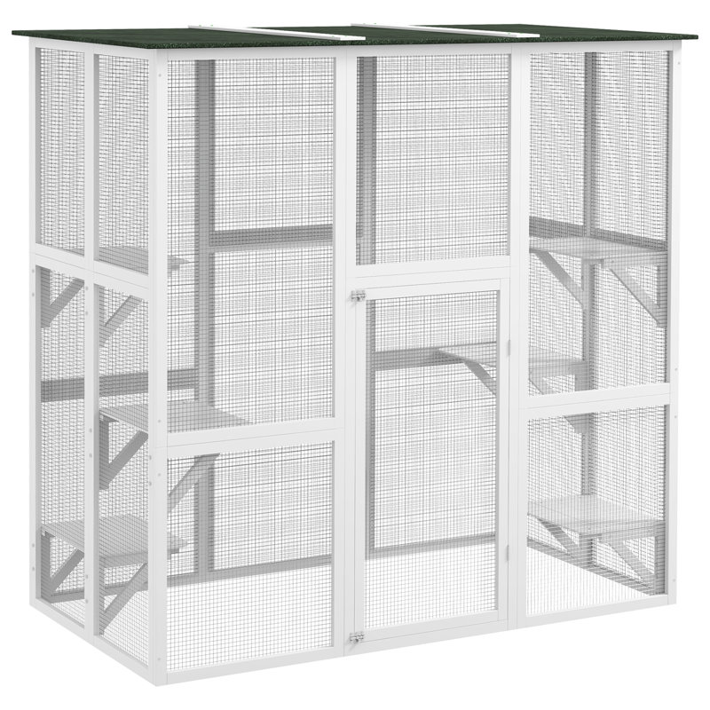 Darrnell Outdoor Cat House,wood, White