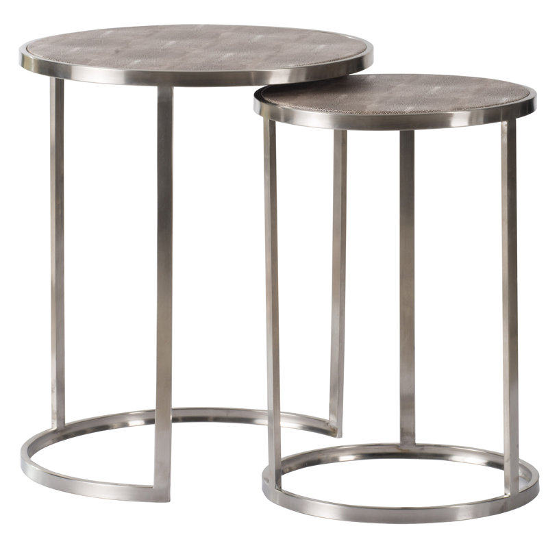 Hamdan Stainless Steel Top Nesting Tables