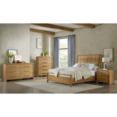 Bedroom Set With Two Nightstands, Dresser, Chest, And Bed