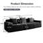 Canapé modulaire 3 places sans os, canapé modulaire Cloud avec assise profonde, canapé modulaire moderne 3 places avec coussins décoratifs Tissu velours côtelé noir-129878418-129878420