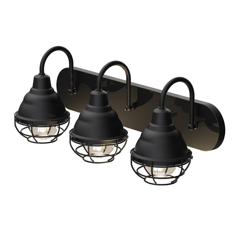 Bromberg 3 - Light Dimmable Vanity Light, Black, Matte Black