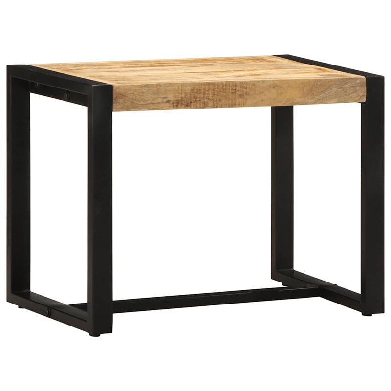 Bench 35x45 Cm Solid Rough Wood Mango, 45cm H x 60cm W x 35cm D, Black/Brown