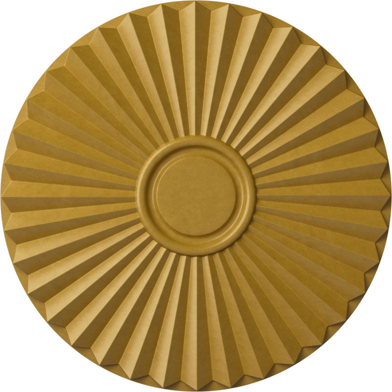 Médaillon de plafond Shakuras de 19 3/4 po x P 1 3/8 po (pour auvents jusqu'à 5 po), Or iridescent