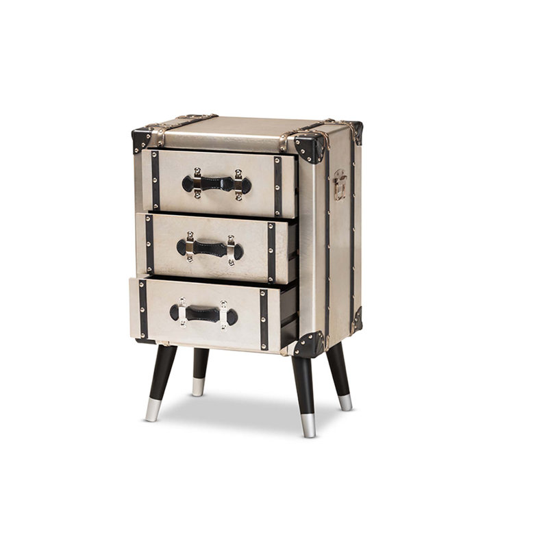 Alvamedina 19.64'' W Metal Nightstand