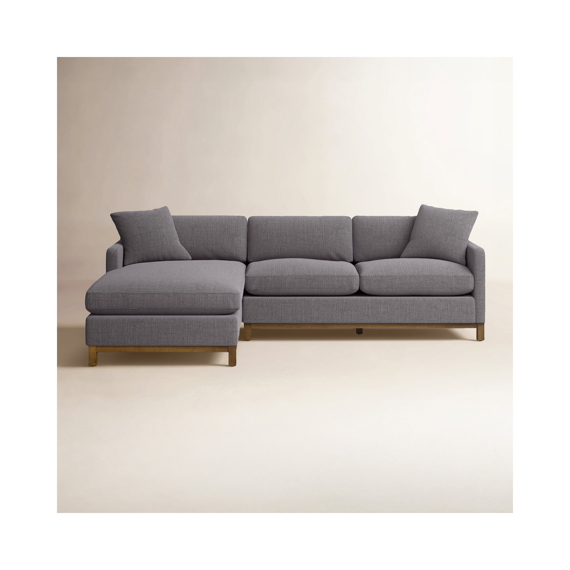 Cami 2 - Piece Upholstered Chaise Sectional, Pewter Performance Basketweave, Left Hand Facing