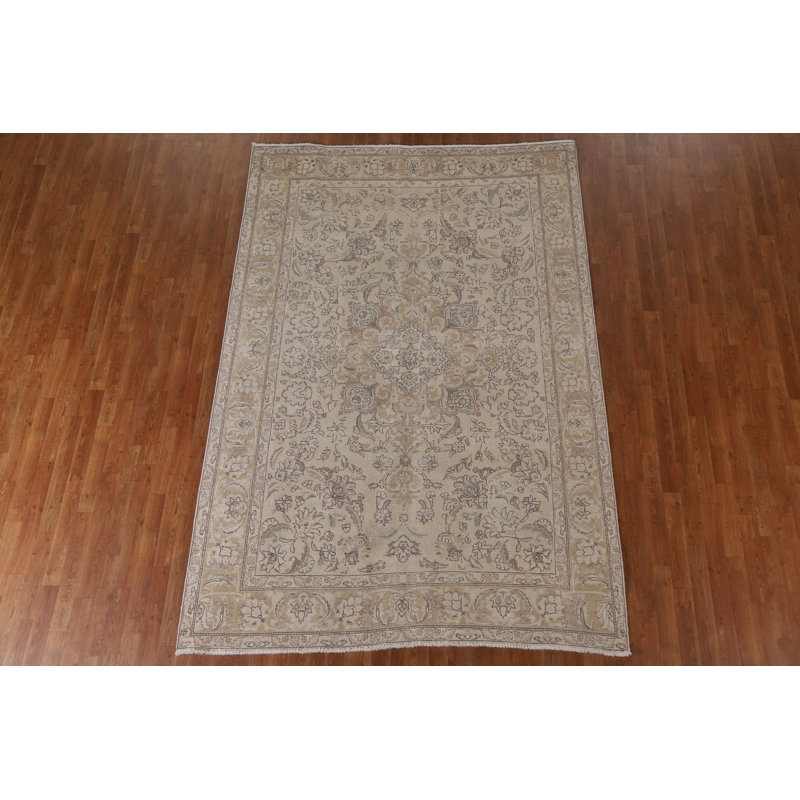 Tapis persan Tabriz patiné à la main 6 x 9