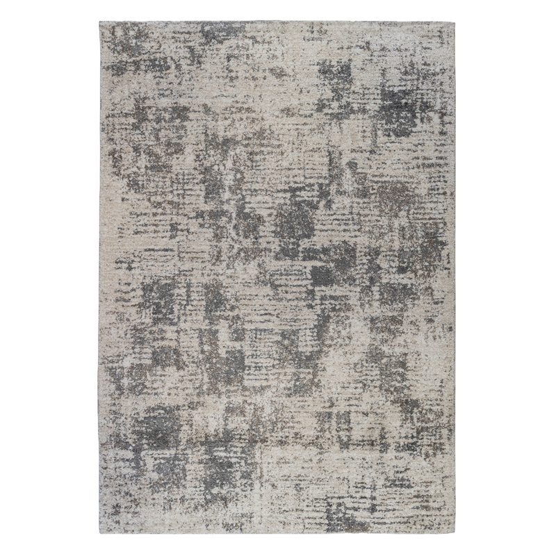 Alynnai Transitional Abstract Durable Performance Gray Area Rug, Rectangle 9' x 13'