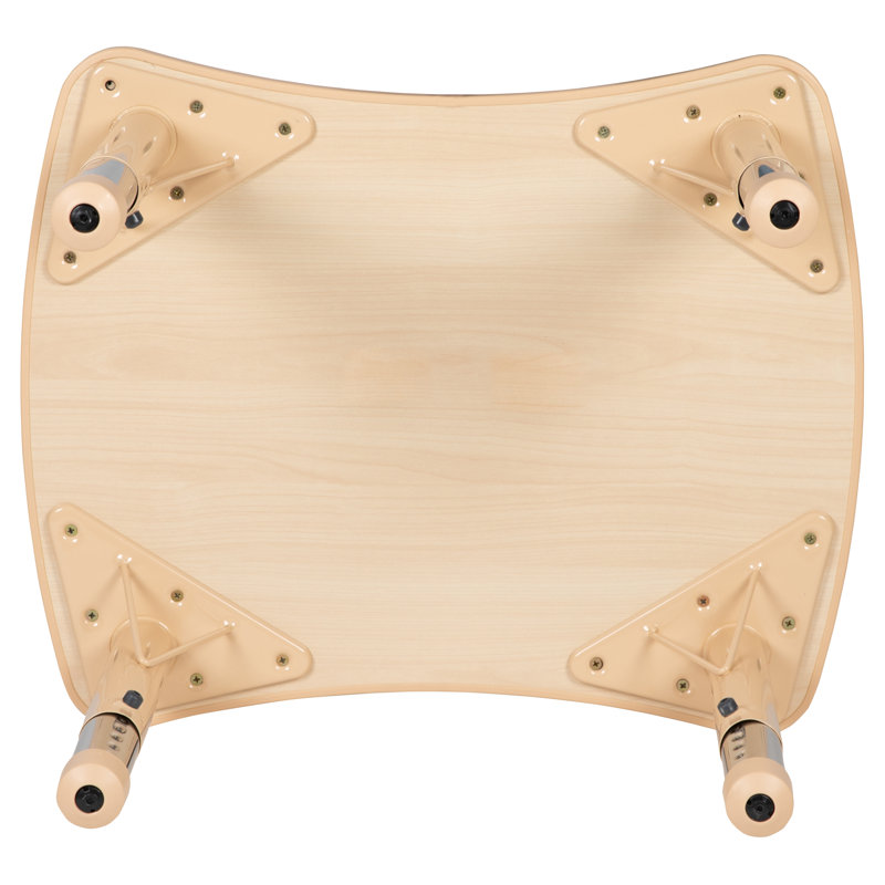 Natural Rectangular Plastic Height Adjustable Kids Activity Table