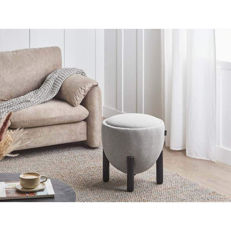 ARCHIE 47cm Wide Round Solid Colour Pouffe Ottoman