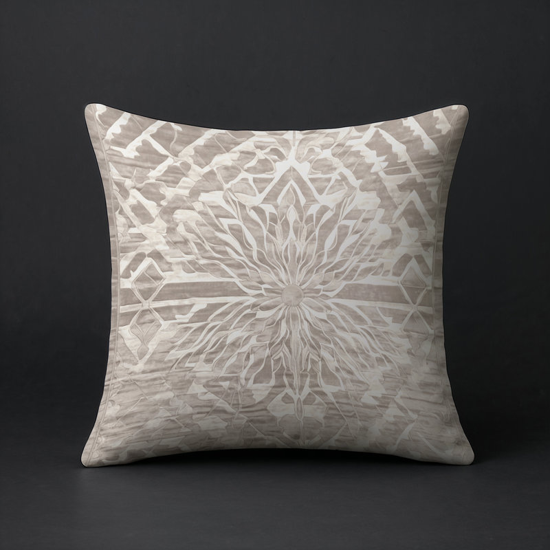 Coussin décoratif intérieur / extérieur bleu Modern Modern, Beige / abstrait, Carré 20 po