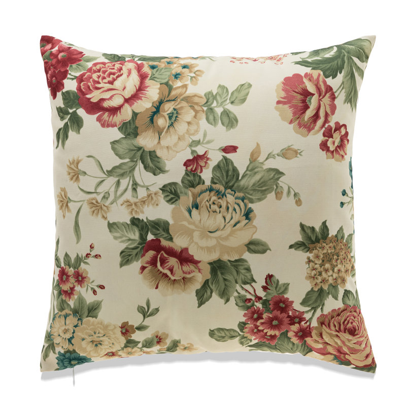 Floral Throw Pillow, 20" H x 20" W, No Fill