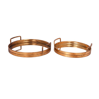 Iron Metal Tray Set Gold