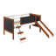 Lit mezzanine simple avec glissade Cherry Oak