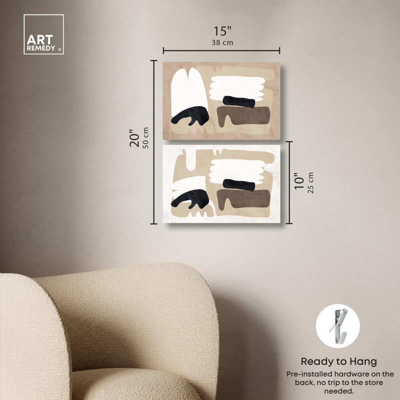 Sandera Set Canvas Set of 2 Boho Sets of Two Art by , H 10 po x l 15 po, Toile tendue