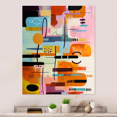 Mid-Century géométrique, collage amusant III - art mural géométrique en métal