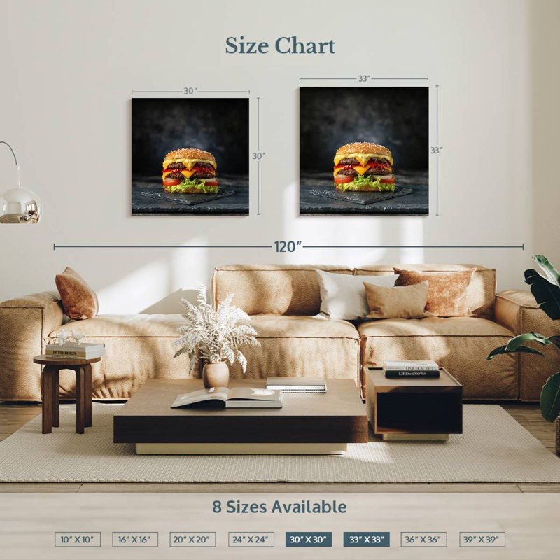 Yarlin Double Layer Cheeseburger, 33" H x 33" W