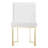 Pangea Home Dexter Modern Upholstered Faux/Vegan Leather Dining Side Chair (Set of 2) – Upholstered Dining Chairs with Steel Legs, Contemporary Kitchen & Dining Room Seating - White with Gold Legs-266884704-266883487