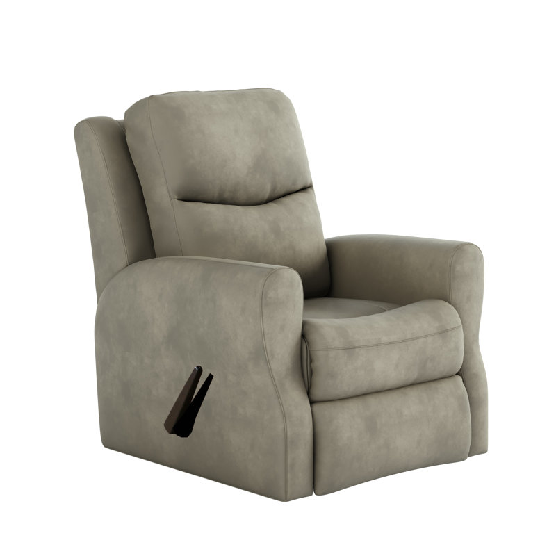 Fame Leather Recliner,  Gray Fresca Cobblestone, Rocker