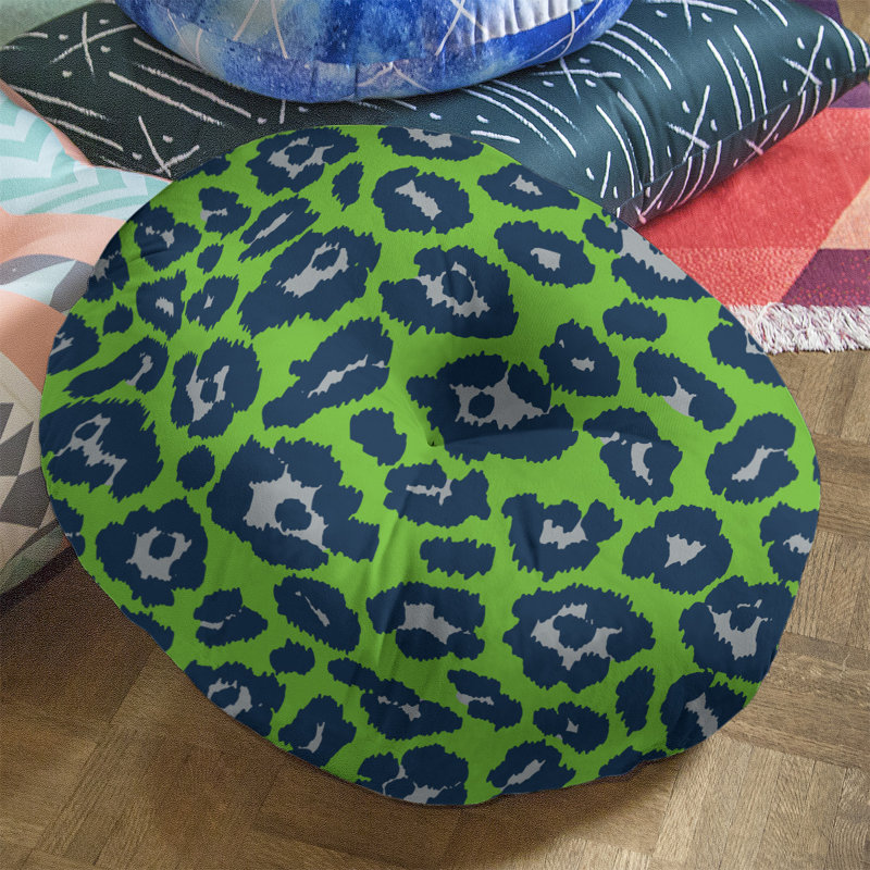 Housse et insert de coussin carré touffeté, Vert / noir / gris, H 30 po x l 30 po x P 4 po, Circulaire
