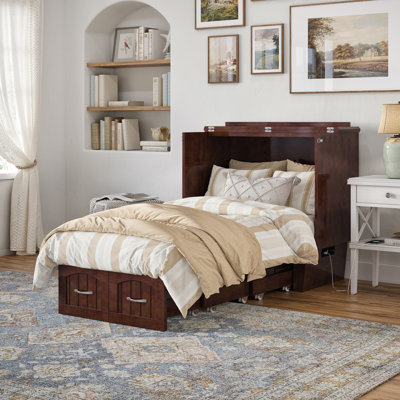 Kindig Murphy Bed Chest with 6" Mattress, Storage and Built-in Charger