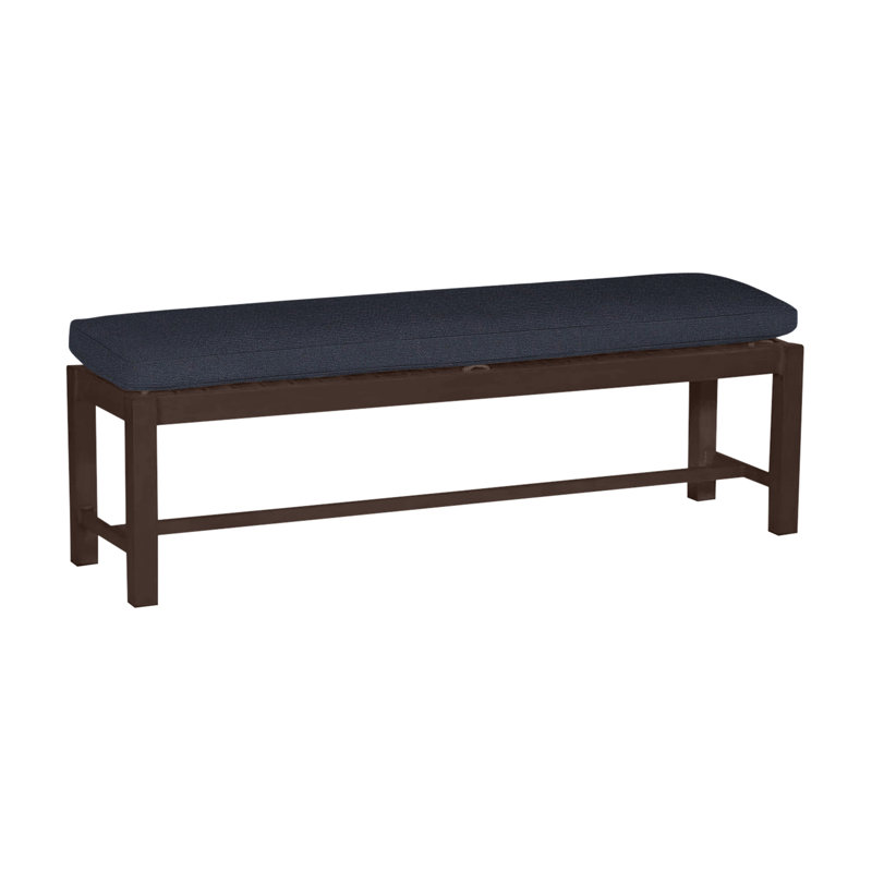 Banc d'extérieur sans dossier 60 po Club Wrought, Pas de soudure, Acajou, Caramel tweed