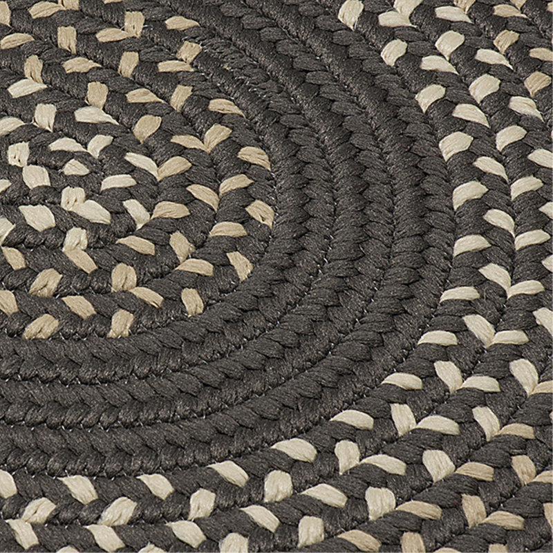 Omaha Indoor / Outdoor Reversible Area Rug , Oval 2' x 7',  Gray