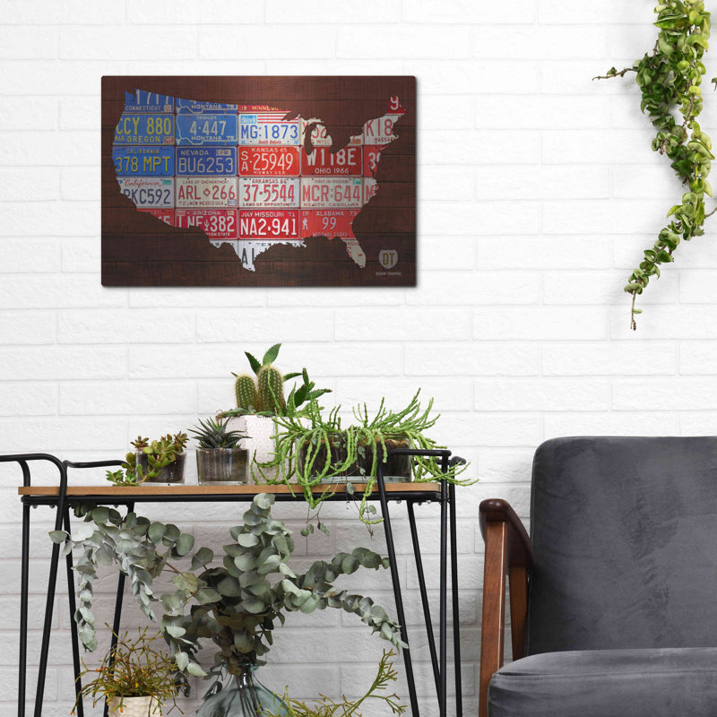 «USA Flag Map» par Design Turnpike, H 12 po x l 16 po